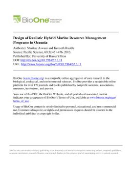 Design of realistic hybrid marine resource management programs in Oceania