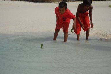 Joan's Kiribati - leaf boats