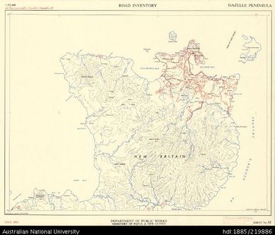 Papua New Guinea, Gazellee Peninsula, Road Inventory Series, Sheet 41, 1:250 000, 1967