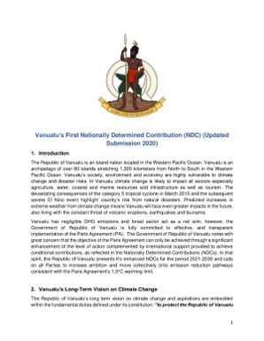 Vanuatu’s First Nationally Determined Contribution (NDC) (Updated Submission 2020)
