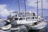 French Polynesia, boats docked in Papeete harbor