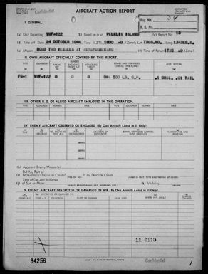 VMF-122 - ACA Form Reps Nos 15-17 - Rep of Bombing & Strafing Targets of Opportunity in the Palau Is & Yap Ia, Carolines, 10/24 & 25/44