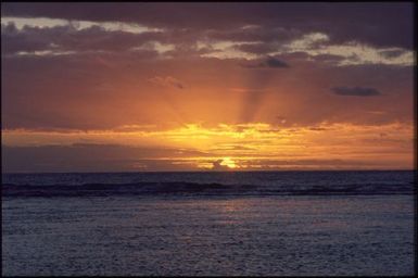 Waterscape sunset, Rarotonga