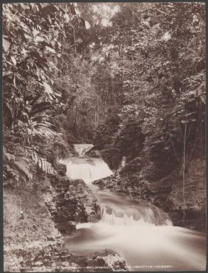 The cascades along Pachu River, Choiseul, Solomon Islands, 1906 / J.W. Beattie