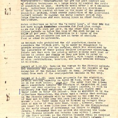 Report of colonization of the Phoenix Islands by the surplus population of the Gilbert and Ellice Islands