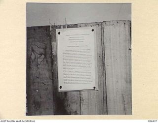 CAPE WOM, NEW GUINEA, 1945-09-13. PAGE 1 OF ORDER NO.3 ISSUED BY MAJOR-GENERAL H.C.H. ROBERTSON, GENERAL OFFICER COMMANDING 6 DIVISION AND REPRESENTATIVE IN NEW GUINEA OF THE SUPREME ALLIED ..