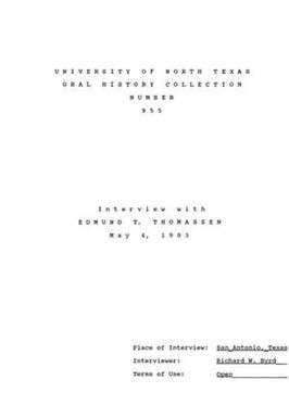 Oral History Interview with Edmund T. Thomassen, May 4, 1993