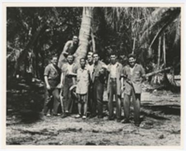 [Paul J. Madden and other U.S. Navy servicemen on Mogmog Island]