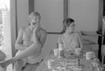 Tony Hooper and Judith Huntsman sitting in the kitchen