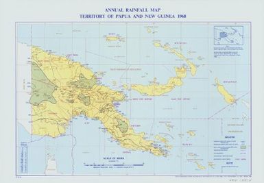 Annual rainfall map, Territory of Papua and New Guinea (Recto 1968)