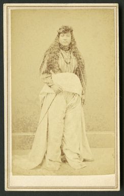 Dickson, M fl 1870s :Portrait of unidentified lady in Hawaiian Riding Dress