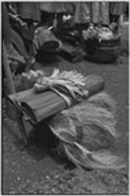 Exchange valuables: bundles of banana leaves, mats, and long fiber skirts