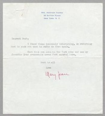 [Letter from Mary Jean Thorne to Bush, 1965]