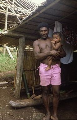 Ben Burt Malaita PhotosAlfred Omani, first son of Adriel Rofate'e, with his child