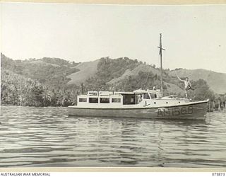 POTSDAM, NEW GUINEA. 1944-09-03. THE MEDICAL LAUNCH, 1M1568 OF THE 4TH SEA AMBULANCE TRANSPORT COMPANY BEING PREPARED FOR A SPECIAL TRIP TO MANAM ISLAND TO PICK UP SICK AND WOUNDED SERVICE ..