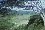 Sing sing crowd on sports oval, Maprik Station, Sepik District, [Papua New Guinea], 1968