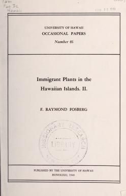 Immigrant plants in the Hawaiian islands