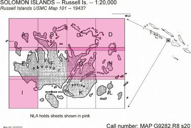 Russell Islands USMC Map 101 / First Marine Amphibious Corps, USMC