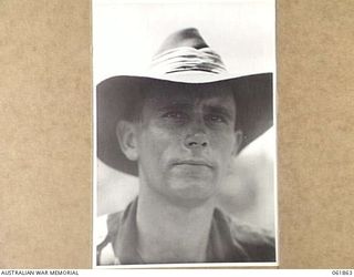 KOKODA TRAIL, NEW GUINEA. 1943-12-19. QX4398 CAPTAIN A. MARSHALL, MC., OFFICER COMMANDING "A" COMPANY, 2/9TH AUSTRALIAN INFANTRY BATTALION, WHO TOOK THE PART OF "COMPANY COMMANDER" DURING THE FINAL ..