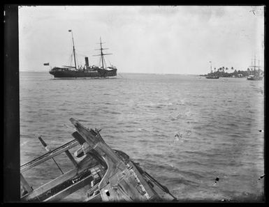 Apia from Harbour (wreck of "Solide")