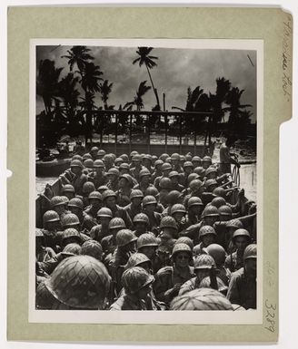 Photograph of Marines Aboard a Coast Guard-manned Landing Craft