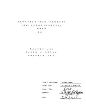 Oral History Interview with Phillip L. Daffron, February 9, 1977
