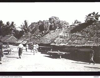 KOIL ISLAND, NEW GUINEA, 1945-10-31. A VISIT TO KOIL ISLAND WAS ARRANGED BY THE RED CROSS FOR THE PURPOSE OF MEDICAL INSPECTION OF THE NATIVE INHABITANTS. THE VISITING PARTY CONSISTED OF AN ..