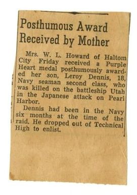 [Clipping: Posthumous Award Received by Mother]