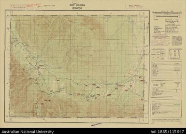 Papua New Guinea,  Southern New Guinea, Kokoda - overprint, 1 Inch Series, Sheet 3659, 1944, 1:63 360
