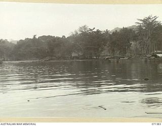 FINSCHHAFEN AREA, NEW GUINEA, 1944-03-20. A SECTION OF THE PANORAMA VIEWING LAUNCH JETTY COVE