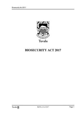 Tuvalu : biosecurity act 2017