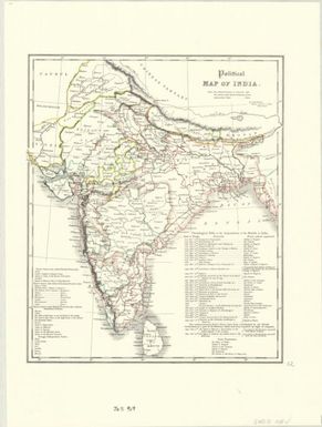 Maps, India, Pakistan & Burma, 1831-1894 : [maps in the British parliamentary papers]: Political map of India. (Sheet [12])