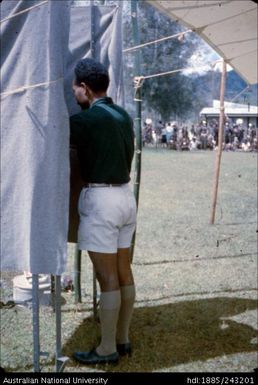 Man voting in polling booth