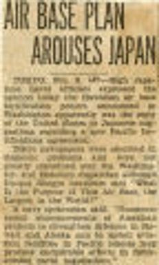 Air base plan arouses Japan Northwest history. Japan. Aviation.