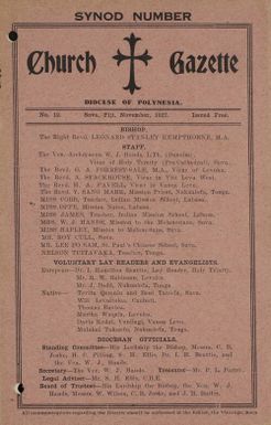 Church Gazette, Polynesia: November 1927