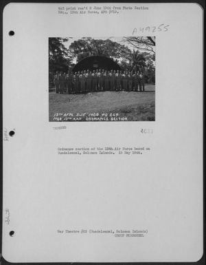 Ordnance Section Of The 13Th Air Force Based On Guadalcanal, Solomon Islands. 15 May 1944. (U.S. Air Force Number 3A49255)