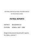 Patrol Reports. Bougainville District, Konga, 1967 - 1968