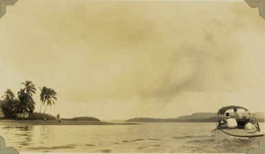 Boat en route to Swallows Cave, Kapa Island, 1928