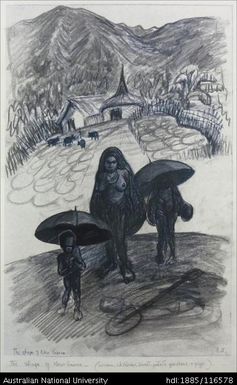 The shape of New Guinea (women, children, sweet potato gardens & pigs)