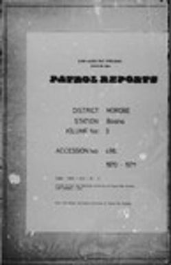 Patrol Reports. Morobe District, Boana, 1970 - 1971