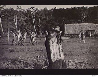 SOGERI VALLEY, NEW GUINEA, 1943-06-25. TROOPS OF THE 11TH AUSTRALIAN FIELD AMBULANCE, MAIN DRESSING STATION, PLAYING SOCCER DURING ONE OF THEIR RECREATION PERIODS