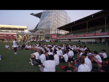 NFL and Rugby combine for drills and skills camp for Pasifika youth