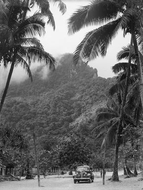 [View of a mountain on a Pacific island]