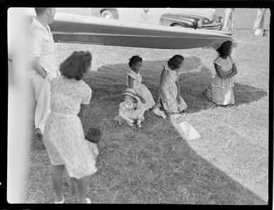 Locals at New Britain (Rabaul) airfield, Papua New Guinea