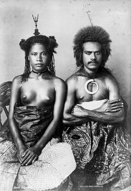 Portrait of a Fijian man and a Fijian woman