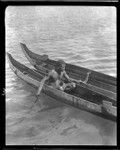 Man with canoes, Tai Lagoon, Malaita