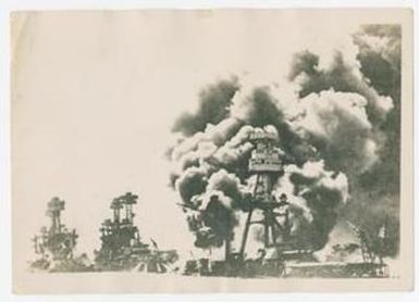 [Damage to "Battleship Row" at Pearl Harbor, December 7, 1941]