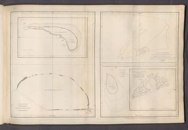 Plan of the Islands Cosmoledo (with) Plan of Wood Island (with) Isle de Sable or Sandy Island (with) Langerous Shoals of St Brandon (with) I. L'Assomption