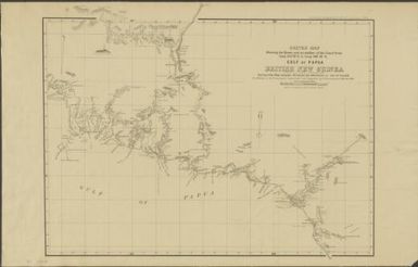 Sketch map showing the rivers and an outline of the coast from Long. 144b0so30'E. to Long. 146b0so30'E. Gulf of Papua British New Guinea / surveyed by ship compass, distances by estimation, or rate of launch by officers of the Government ; supervised and compiled by J.B. Cameron, G.S. March 1893 ; H.W. Fox Litho