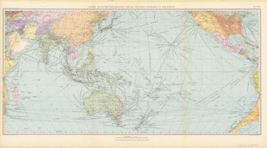 Linee di comunicazione degli Oceani Indiano e Pacifico / Ufficio cartografico Della C.T.I